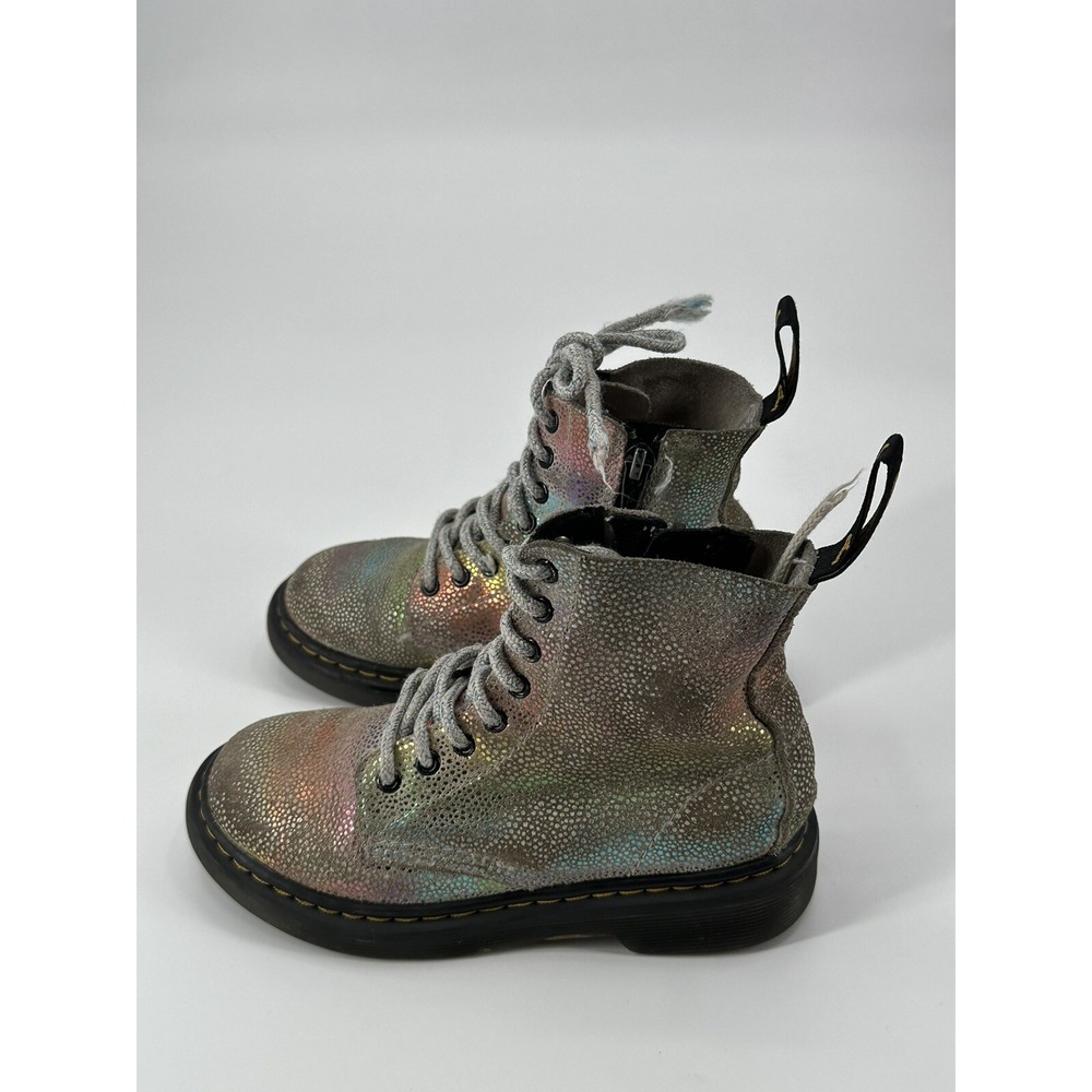 Dr. Martens 1460 Pascal J Rainbow Iridescent Metallic Zip Boots Girls Youth‎ 12 - Picture 9 of 15
